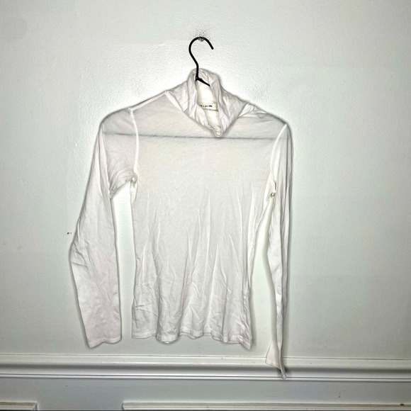 rag & bone Tops - Rag & Bone Jean White Mock Turtleneck Long Sleeve Shirt Womens XS